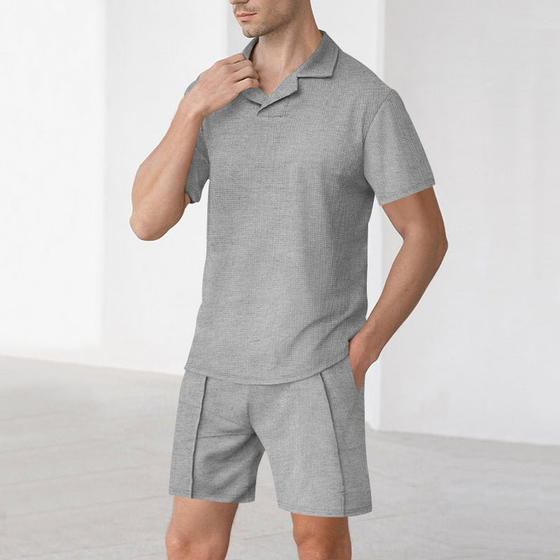Herren lässiges Freizeithemd mit passender Shorts Echoarchiv