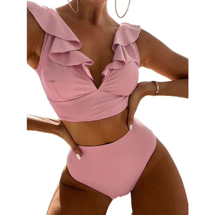 Damen Bikiniset mit voluminösen Rüschendetails und hoch geschnittenem Slip Echo Archiv