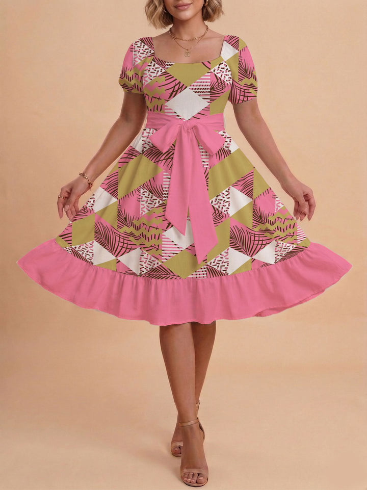 Damen Verspieltes Maxikleid mit Bärenmuster und taillierbarem Band Echo Archiv