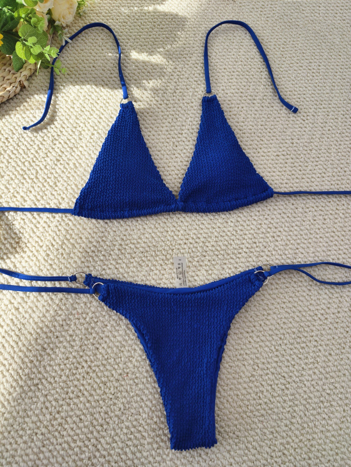 Damen Triangel-Bikini mit strukturiertem Gewebe und eleganten Ringverzierungen Echo Archiv