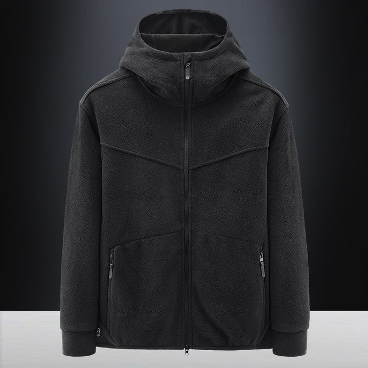 Herren Fleecejacke mit praktischen Taschen und verstellbarer Kapuze Echoarchiv