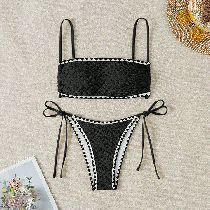 Damen Geripptes Bandeau-Bikinioberteil Echo Archiv