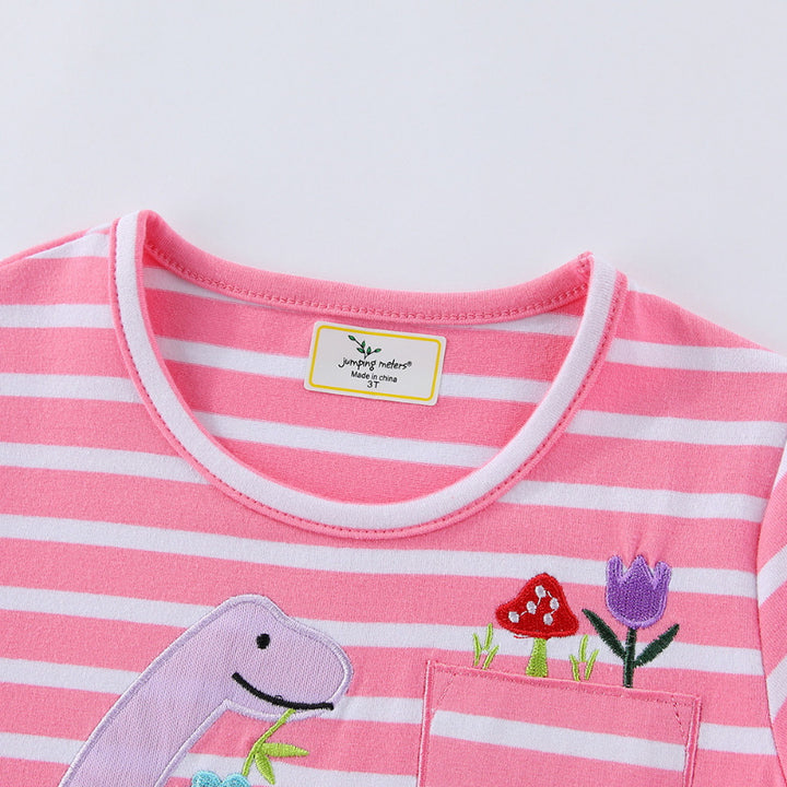 Mädchen Freizeitkleid mit verspieltem Dinosaurier-Motiv und Rüschensaum Echo Archiv