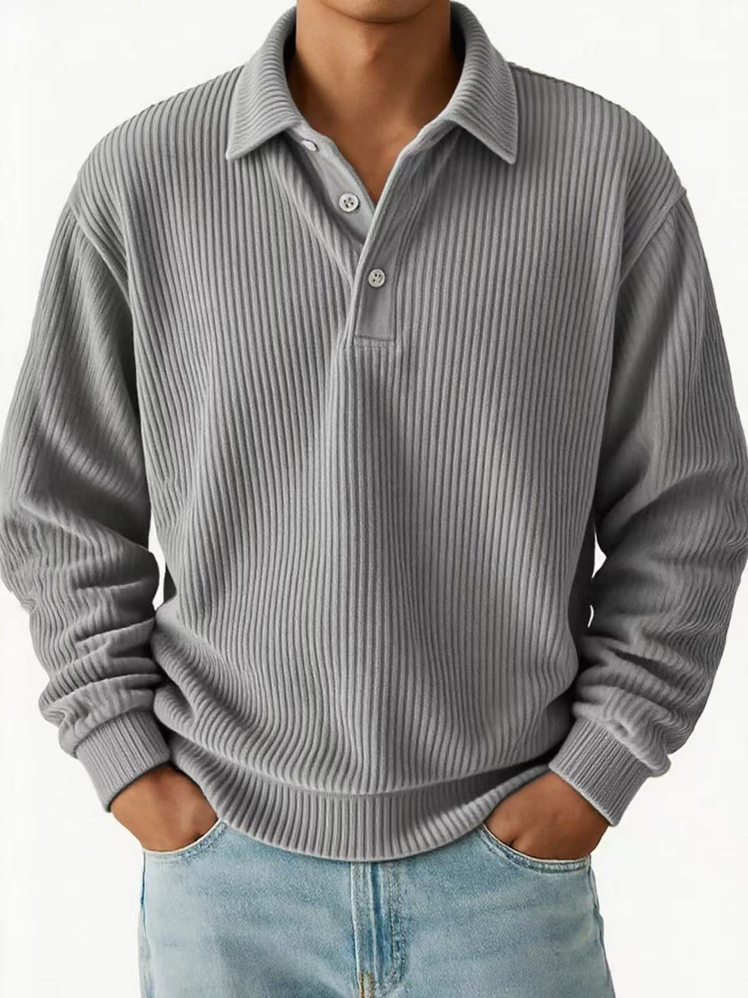 Herren Poloshirt mit Rippstruktur und klassischem Kragen Echoarchiv