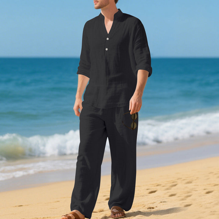 Herren lässiges Strandoutfit mit praktischem Knopfdesign und elastischem Bund Echoarchiv