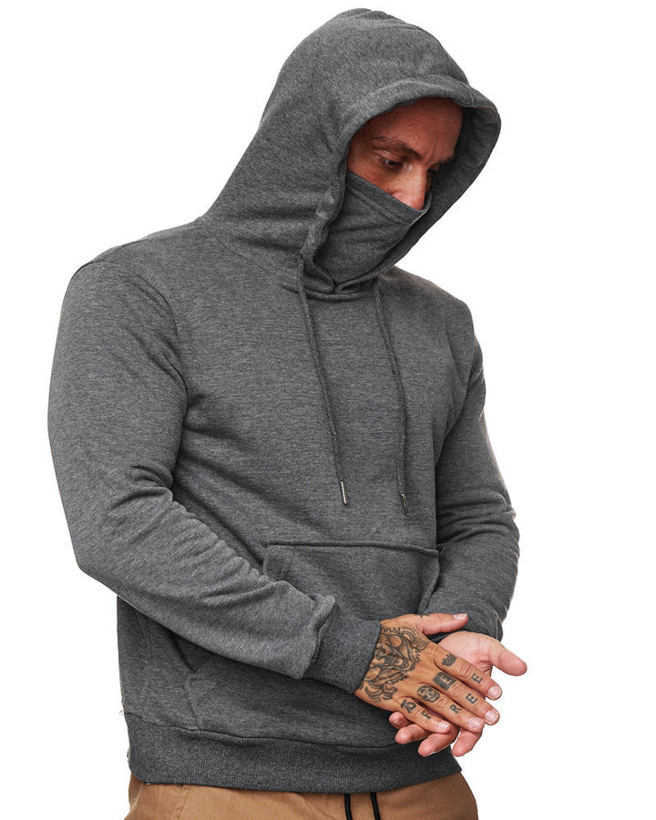 Herren Komfortabler Kapuzenpullover mit integrierter Gesichtsschutzfunktion Echoarchiv