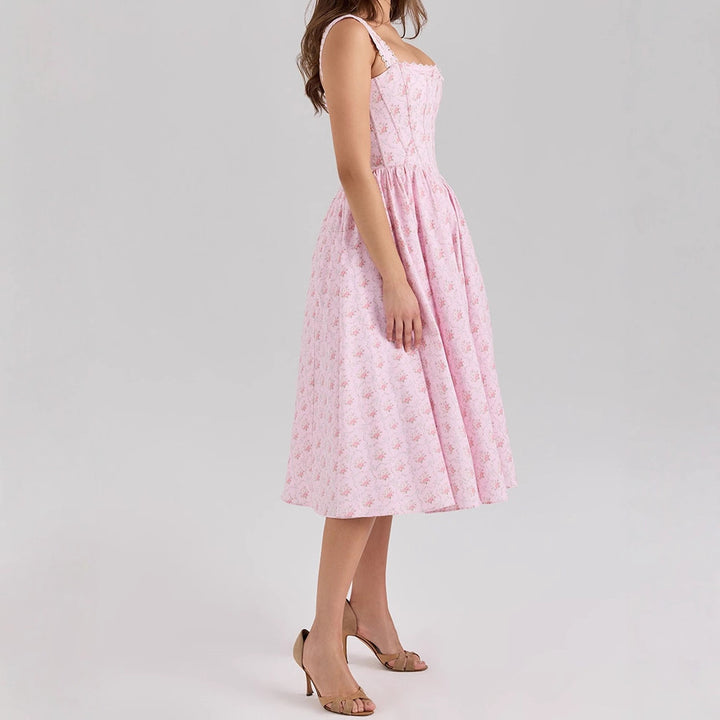 Damen Fein genähtes Sommerkleid mit floralen Mustern Echo Archiv
