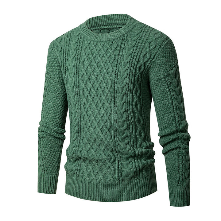 Herren Grobstrickpullover mit modischem Zopfmuster Echoarchiv
