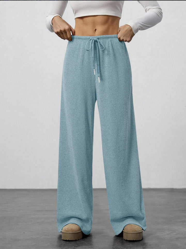 Damen Weit geschnittene Relax-Hose aus elastischem Strickmaterial mit Kordelzug Echo Archiv