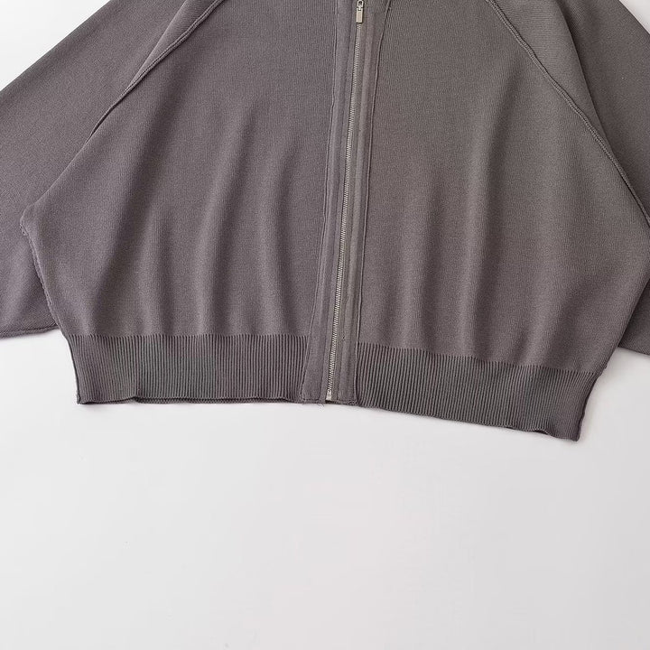 Damen Oversize Strick-Bomberjacke mit Raglanärmeln und Rippbündchen Echoarchiv