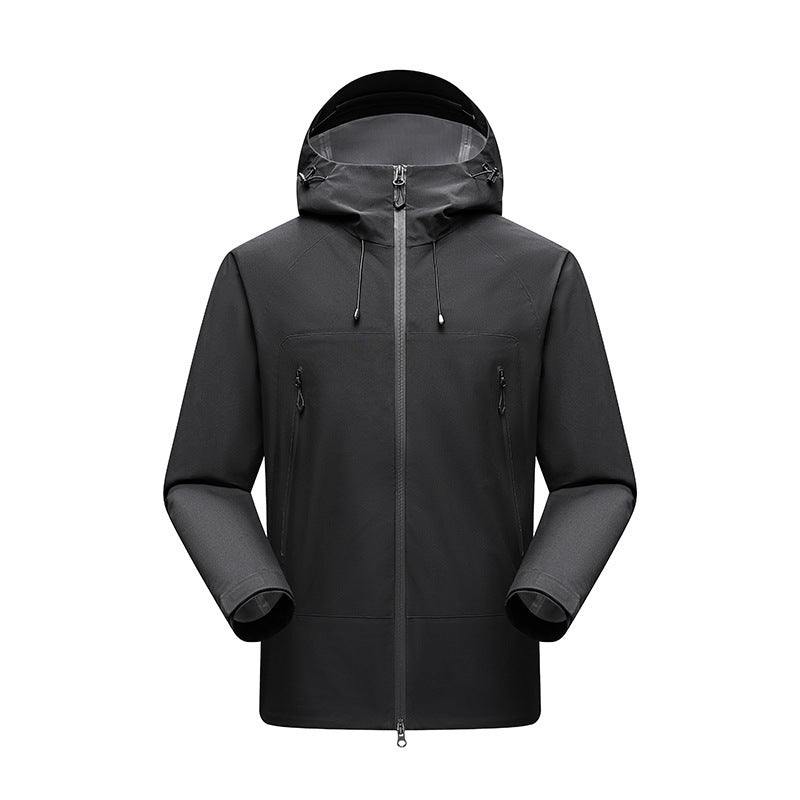 Herren Minimalistische technische dreilagige Softshelljacke mit versiegelten Nähten und wasserdichtem Frontreißverschluss Echo Archiv