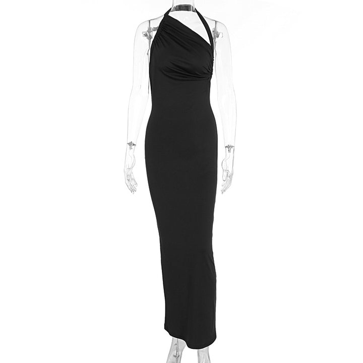 Damen Elegantes langes Wickelkleid mit schulterfreiem Design und gerafftem Oberteil Echo Archiv