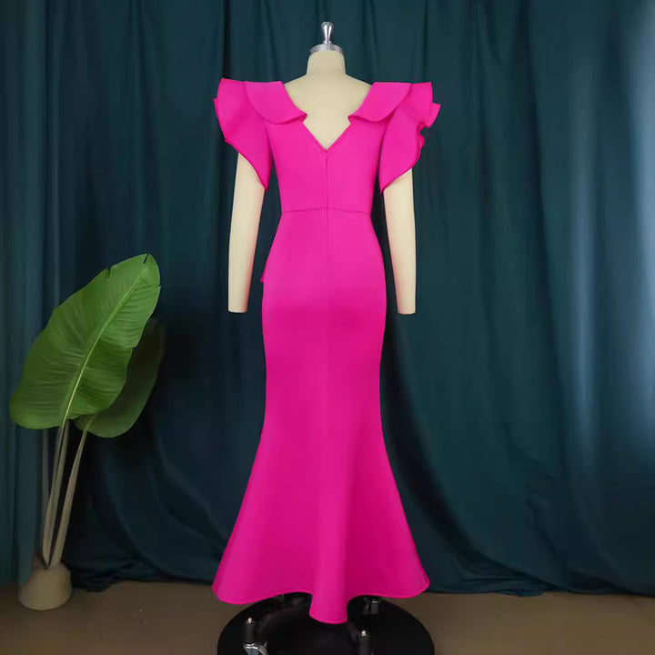 Damen elegantes Peplum-Abendkleid mit voluminösen Ärmeln Echo Archiv