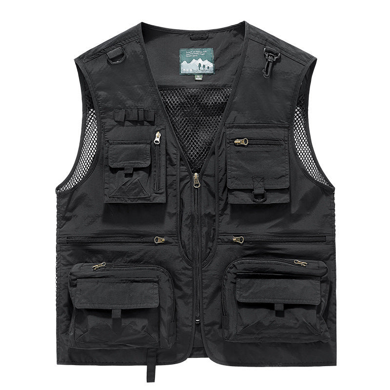 Unisex Multitaschen-Utility-Weste mit Mesh-Einsätzen und Frontreißverschluss Echo Archiv