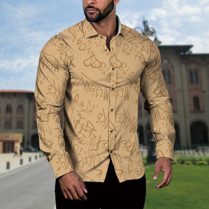 Herren Langarmhemd mit modernem Boucle-Muster und stilvollem Schnitt Echoarchiv
