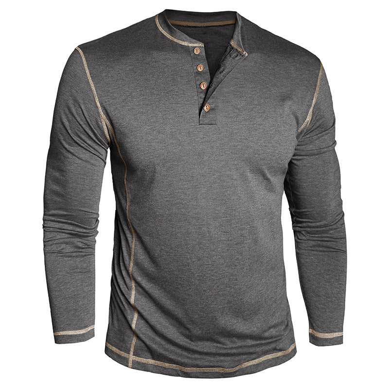 Herren Elegantes Langarmshirt mit Knopfleiste Echoarchiv