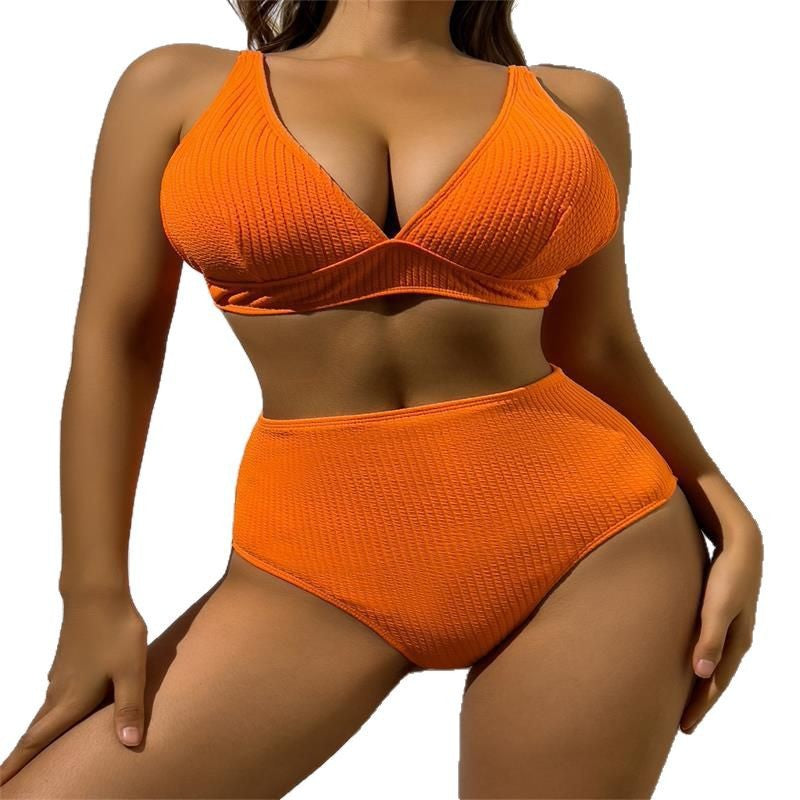 Damen Hochgeschnittener Bikini mit strukturiertem Oberteil Echo Archiv
