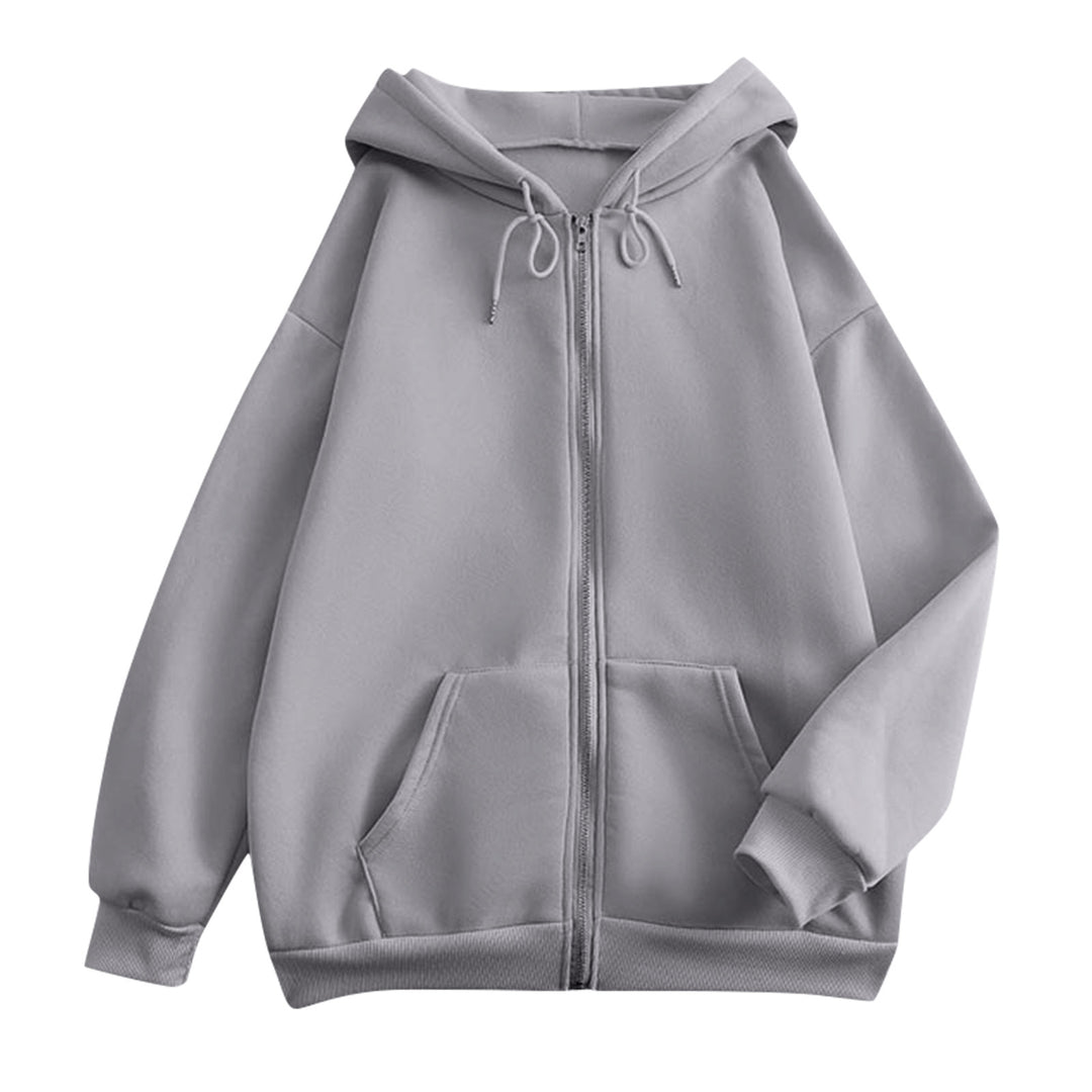Damen extrabreite Zip-Kapuzenjacke mit weichem Fleecefutter, Kängurutaschen und gerippten Bündchen – Célinea