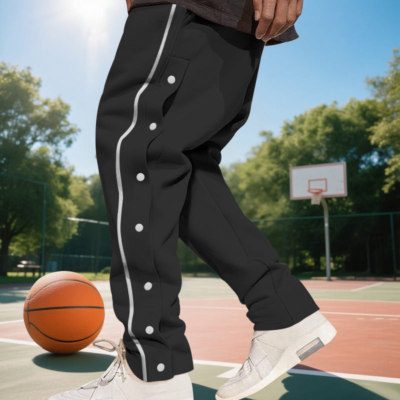Herren Sportliche Jogginghose mit seitlichen Druckknöpfen und elastischem Bund Echoarchiv