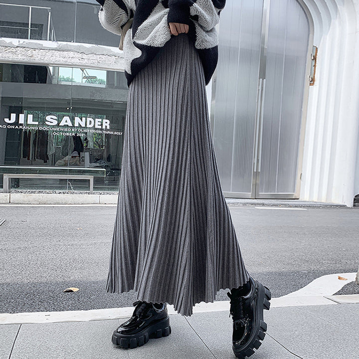 Damen Plissierter Maxirock mit elegantem Wellenmuster Echo Archiv