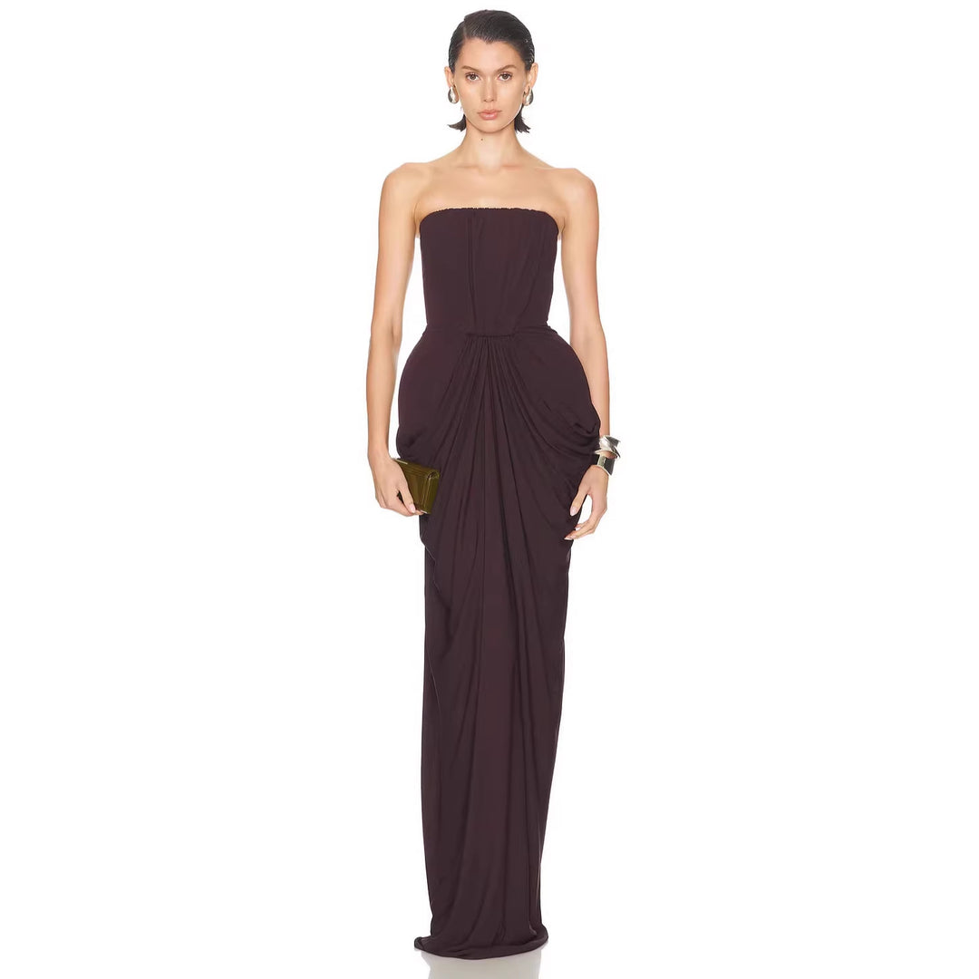 Damen Elegantes Maxikleid mit raffinierten Drapierungen Echo Archiv