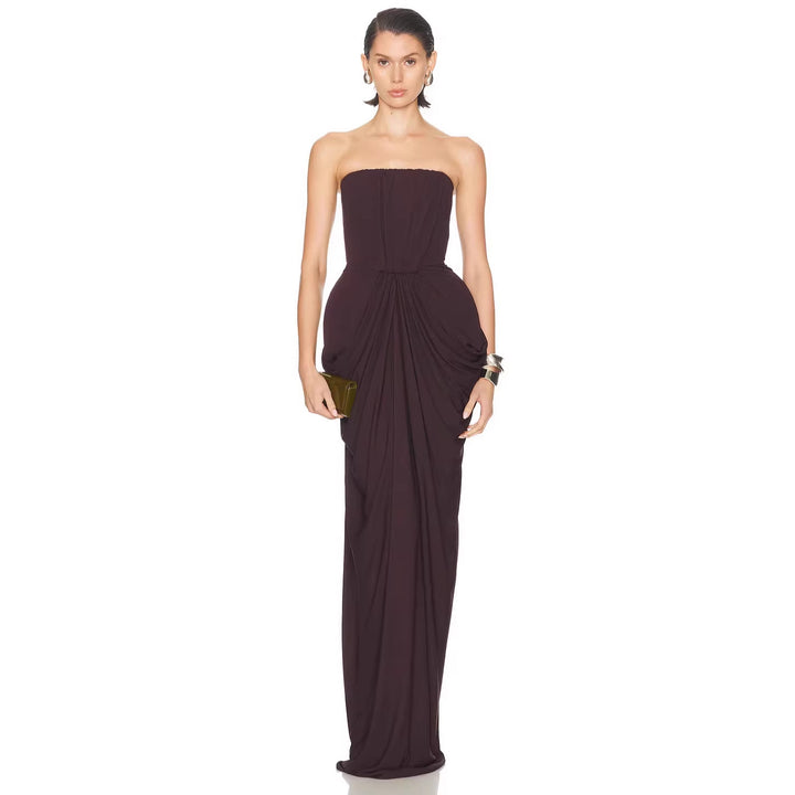 Damen Elegantes Maxikleid mit raffinierten Drapierungen Echo Archiv