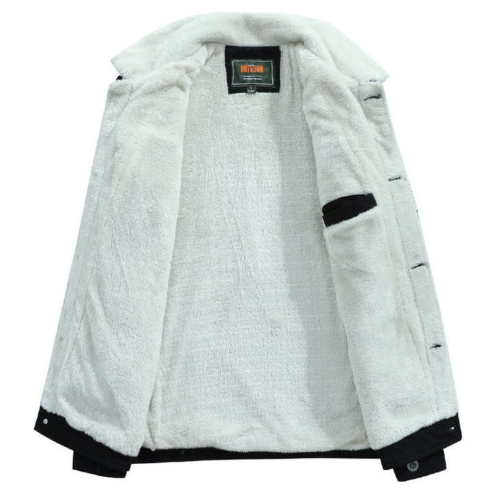 Herren Sherpa-gefütterte Truckerjacke aus robustem Canvas mit Umlegekragen Echo Archiv