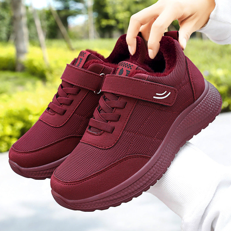 Damen nan gefütterter Komfort-Walking-Sneaker mit niedrigem Schaft, Klettverschluss und stoßabsorbierender EVA-Dämpfung Echo Archiv