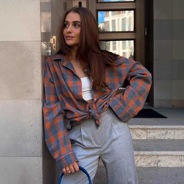 DamenOversized Karo-Hemdbluse Echoarchiv