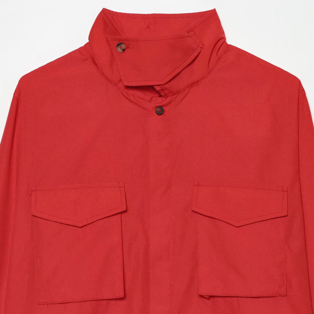 Damen Overshirt mit Stehkragen, aufgesetzten Brusttaschen und verdeckter Knopfleiste Echoarchiv