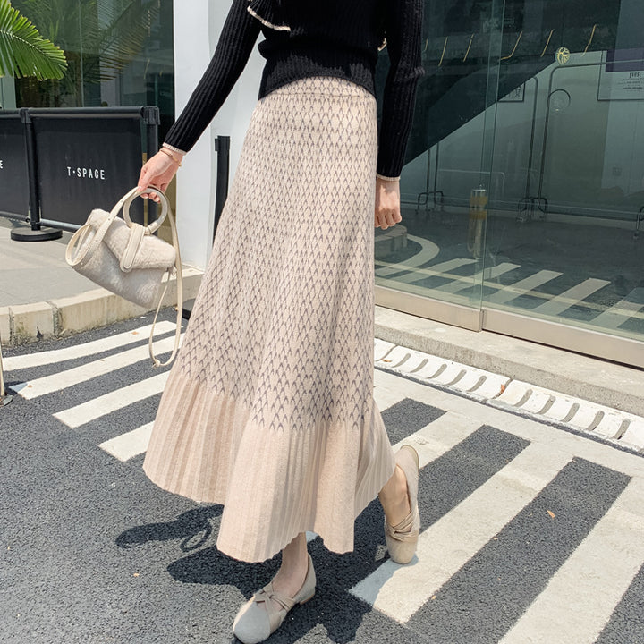 Damen Eleganter und lässiger Midirock mit strukturiertem Design Echo Archiv