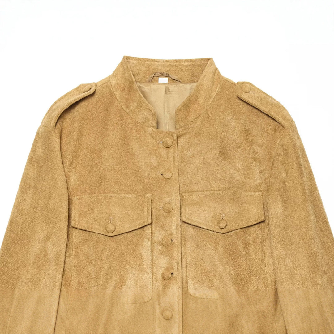 Damen Wildlederjacke im Militärstil mit Stehkragen Echo Archiv