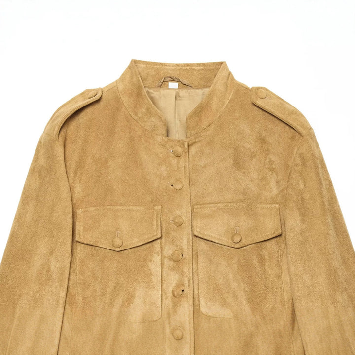 Damen Wildlederjacke im Militärstil mit Stehkragen Echo Archiv