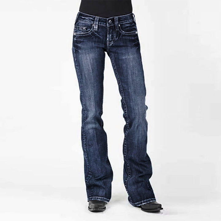 Damen elegante Bootcut JEchoarchivns mit hohem Bund und dezenter Waschung