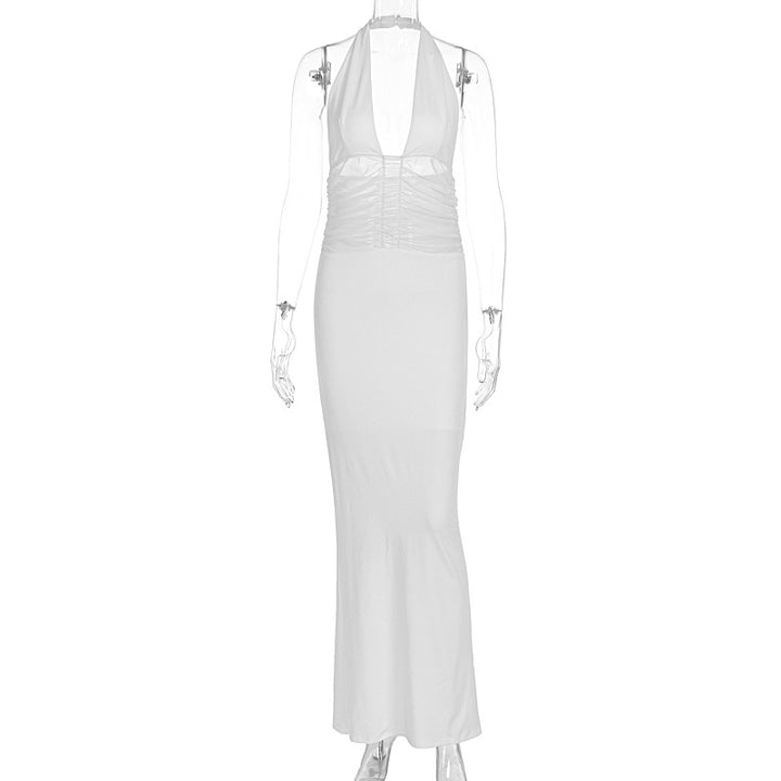 Damen Maxi-Kleid mit tiefem V-Ausschnitt und taillierter Silhouette Echo Archiv