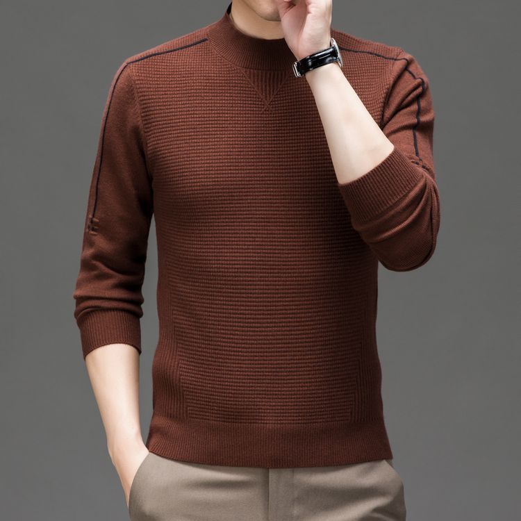 Herren modischer Pullover mit strukturiertem Design und hochgeschlossenem Kragen Echoarchiv