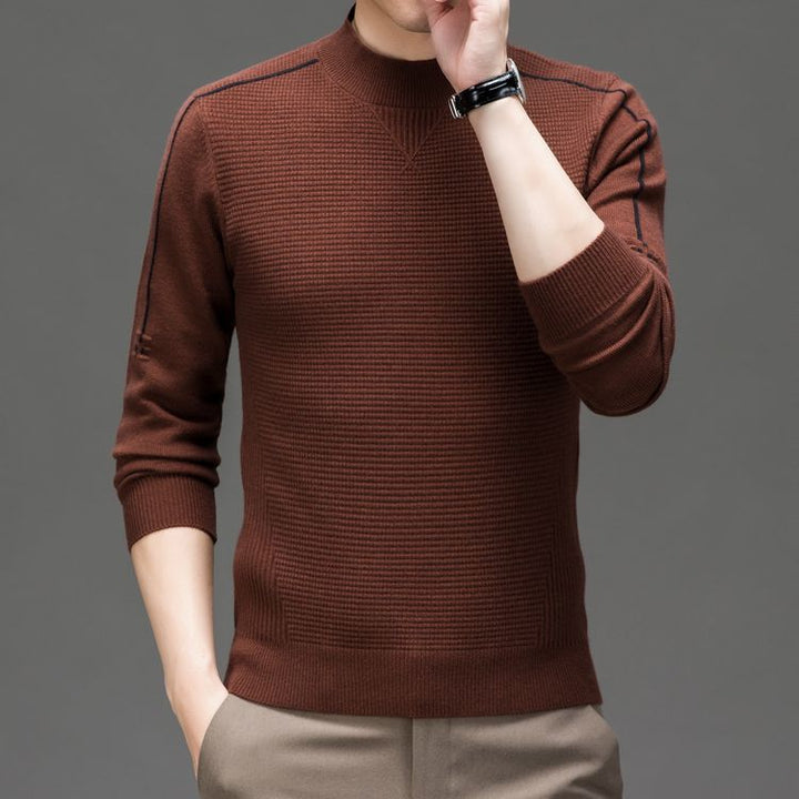 Herren modischer Pullover mit strukturiertem Design und hochgeschlossenem Kragen Echoarchiv
