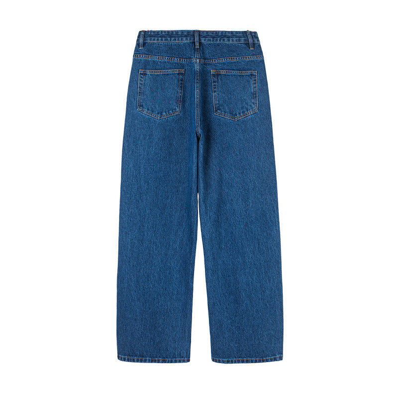 Damen Weite Denim-Jeans mit hoher Taille, geradem Bein und Fünf-Taschen-Design Echo Archiv