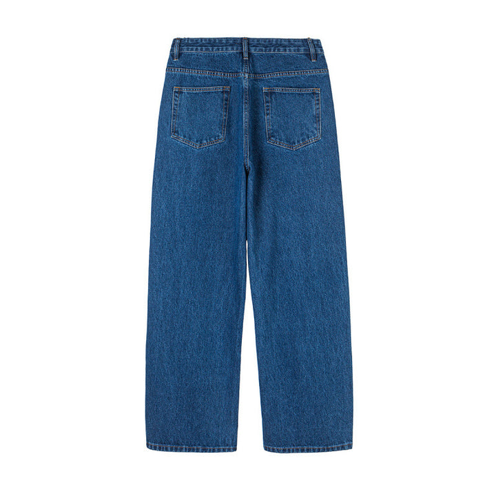 Damen Weite Denim-Jeans mit hoher Taille, geradem Bein und Fünf-Taschen-Design Echo Archiv
