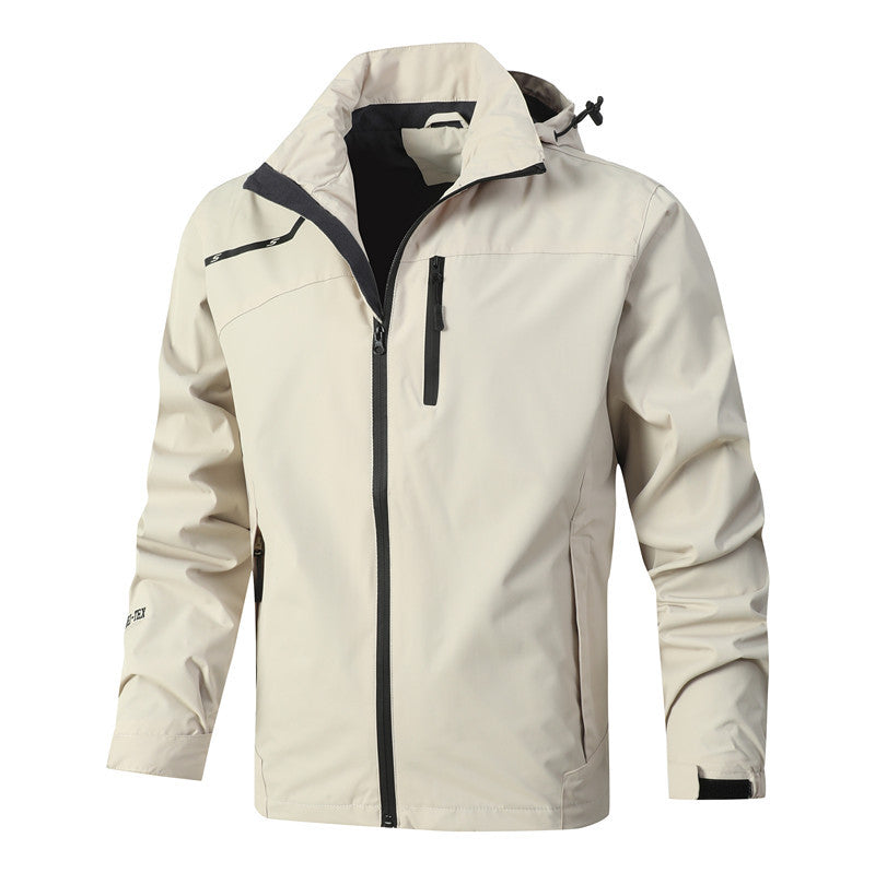 Herren Atmungsaktive wasserdichte Softshelljacke mit nahtversiegelter Membran und verstaubarer Kapuze Echoarchiv