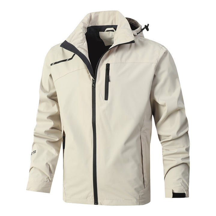 Herren Atmungsaktive wasserdichte Softshelljacke mit nahtversiegelter Membran und verstaubarer Kapuze Echoarchiv