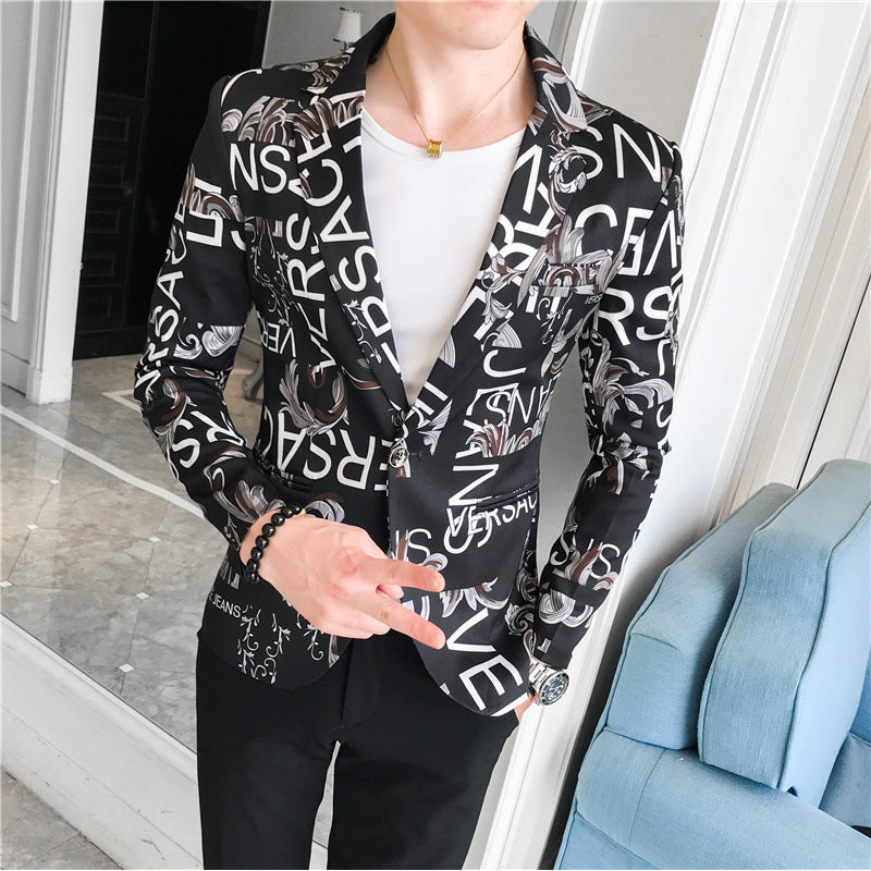 Herren Designer-Blazer mit auffälligem grafischem Muster Echoarchiv