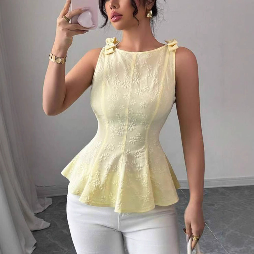 Damen Peplum-Top mit floralen Details Echo Archiv
