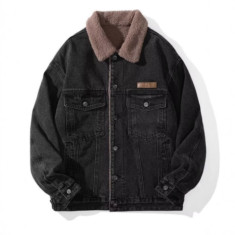 Herren Lässige Denimjacke mit Fleecefutter Echoarchiv 1788342512