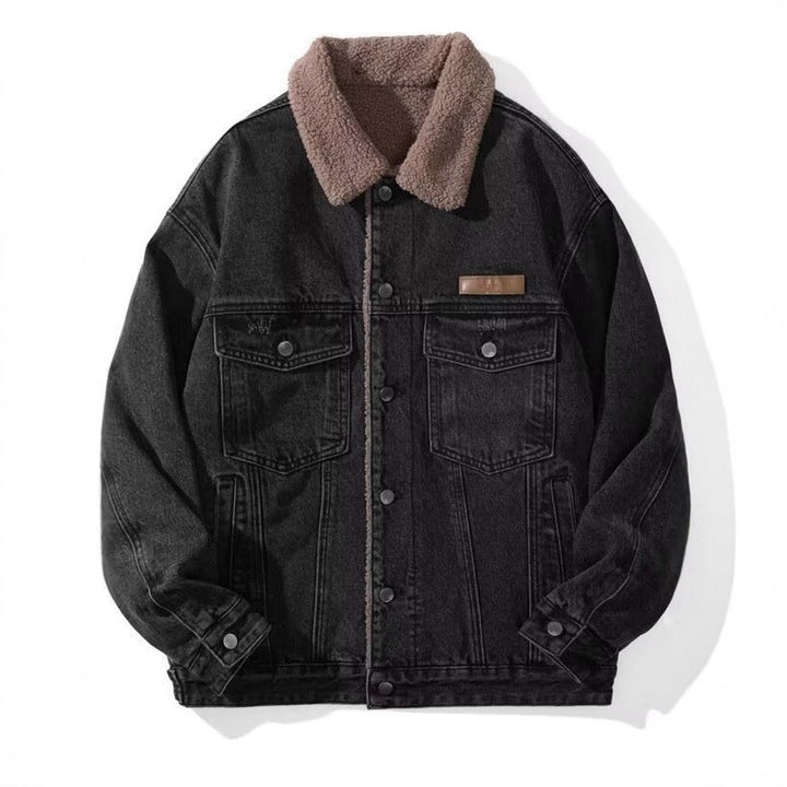 Herren Lässige Denimjacke mit Fleecefutter Echoarchiv 1788342512