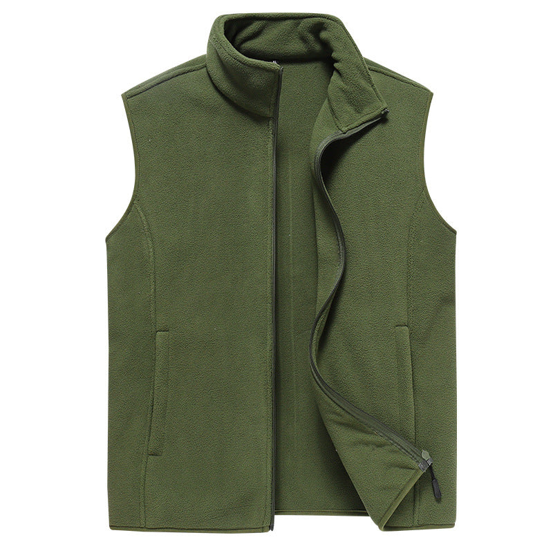 Herren Ärmellose Microfleece‑Weste mit Stehkragen und verdecktem Zweiwege-Reißverschluss Echoarchiv