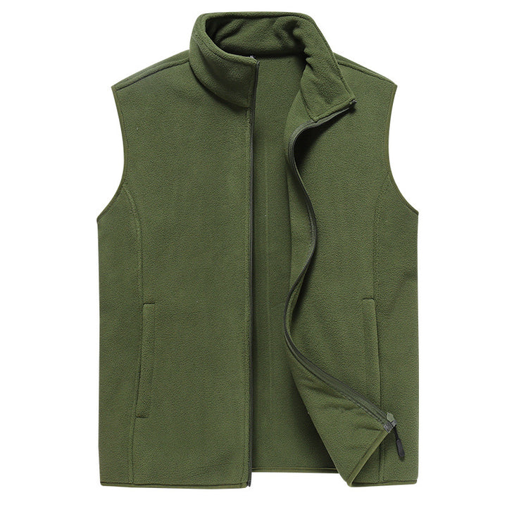 Herren Ärmellose Microfleece‑Weste mit Stehkragen und verdecktem Zweiwege-Reißverschluss Echoarchiv