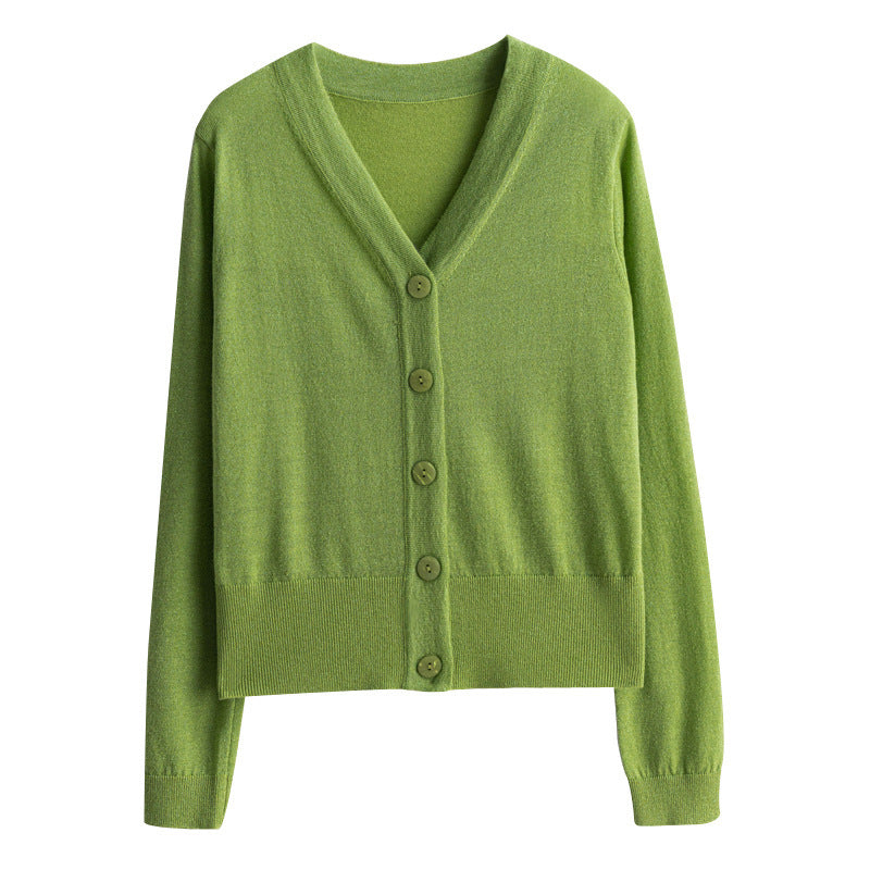 Damen Leichter V‑Ausschnitt-Cardigan mit seitlichem Saumschlitz und geripptem Bund Echoarchiv