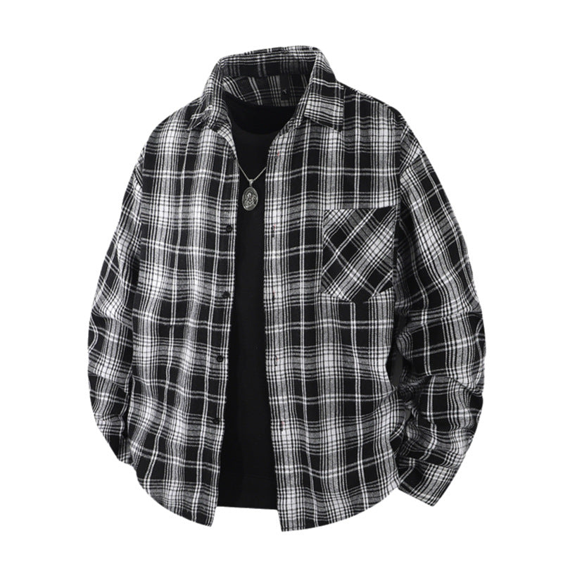 Herren Oversize kariertes Flanellhemd mit Brusttasche und entspannter Overshirt-Passform Echo Archiv