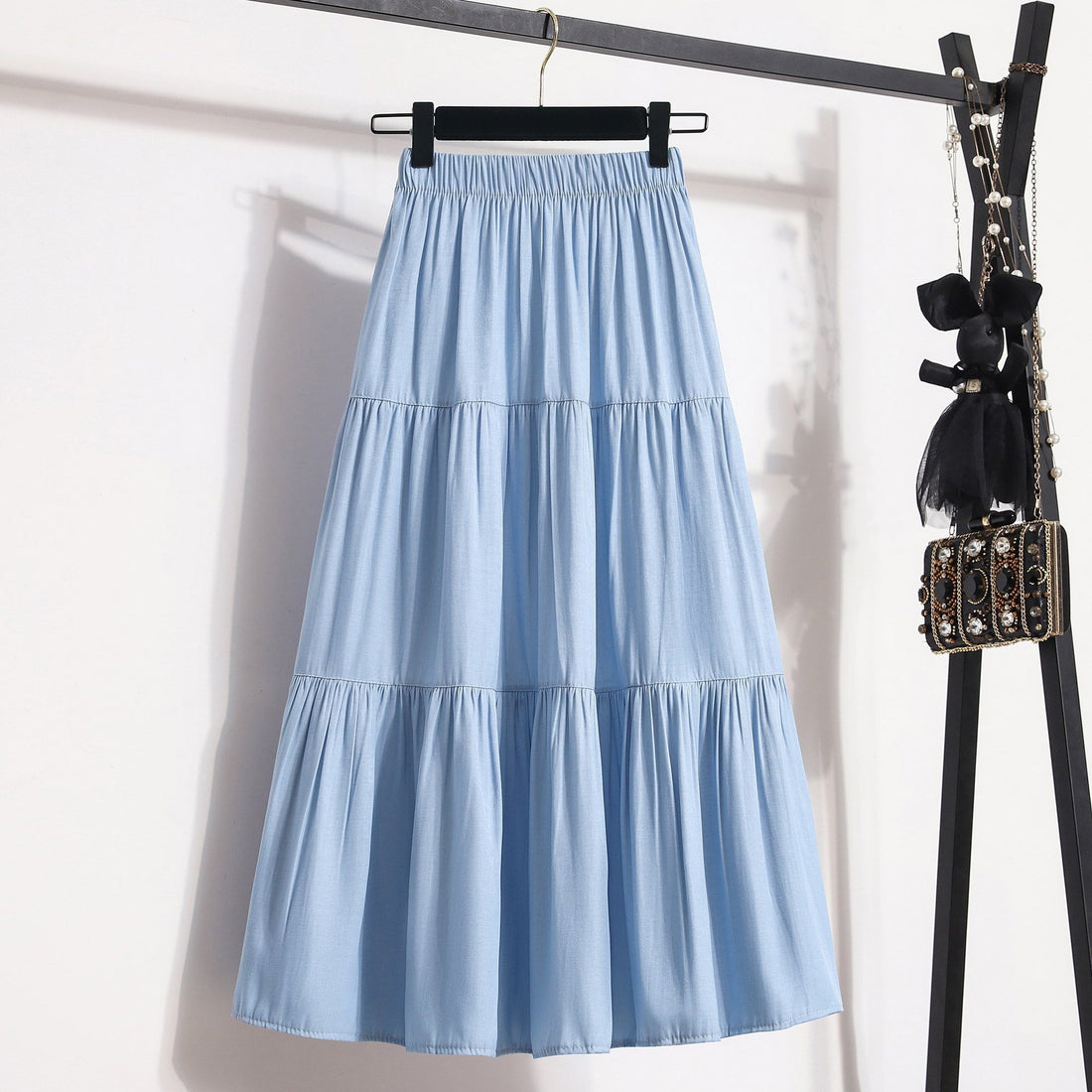 Damen Midi-Rock im lässigen Vintage-Stil – Rosévia